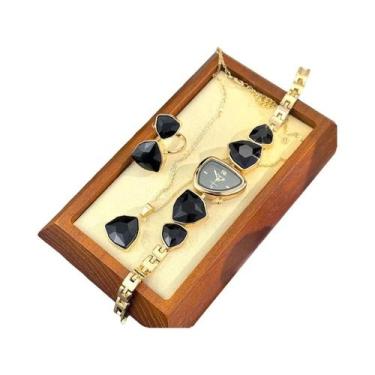 Imagem de Relógio De Luxo Feminino Com Conjunto De Joias De Diamante Colorido Em