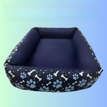 Imagem de Caminha Pet com Almofada Confortável e Durável – Cama para Cachorro e Gato Pequeno e Médio Porte, Fácil de Limpar(CAMA G AZUL (55X55X15cm))