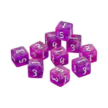 Imagem de Dado Poliedro D6 Colorido Com Glitter, Acrílico De 6 Lados Para RPG, E