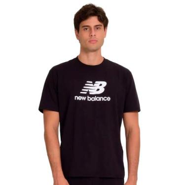 Imagem de Camiseta Masculina New Balance Essentials Algodão Preto, Preto, GG