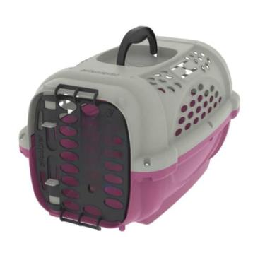 Imagem de Caixa de Transporte Pet N2 Panther Travas Duplas Plast Pet Para Cachorro, Gato, Coelho, Aves, Pequeno Porte(Rosa)