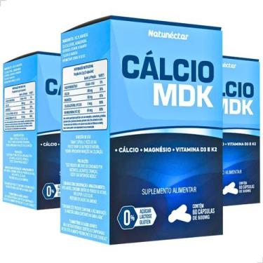 Imagem de Kit 3 Calcio MDK Magnésio e Vitaminas D3 e K2 Vitamina 100 Puro Premiu