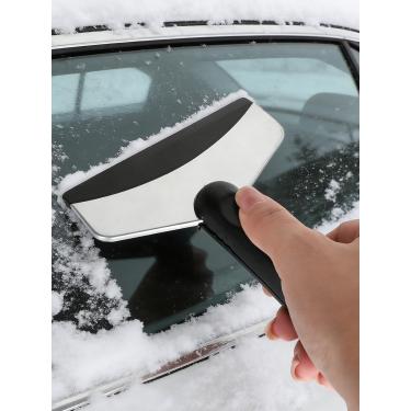 Imagem de 1 pá de neve para para-brisa de carro - raspador de gelo de emergência de aço inoxidável e escova de neve, multiferramentas, limpeza universal