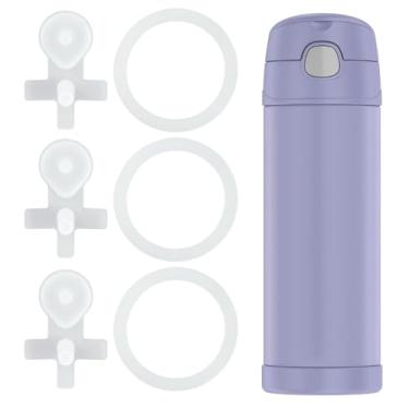 Imagem de Joshey Kit de vedação e rolha à prova de vazamento de substituição (3+3), para garrafa térmica térmica Funtainer 473 ml - Peças de reposição para garrafa de água de tampa, modelo antigo (tampa com