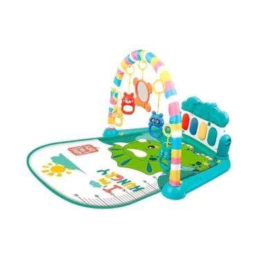 Imagem de Tapete de Atividades Musical para Bebê, Ginásio Interativo com Piano e Luzes, Desenvolvimento Sensorial e Motor, com Teclado e Sons (Verde)