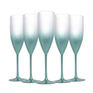 Imagem de 5 Taças Champanhe Acrílico Degrade 160ml Natal Festas Drink - M&CA PLA