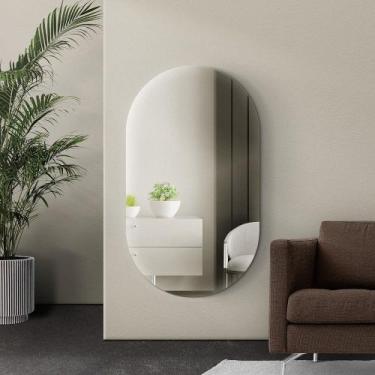 Imagem de Espelho decorativo oval 60cmx35cm moderno luxo sala quarto banheiro - 