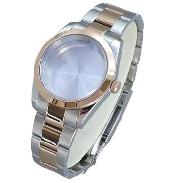 Imagem de FEIYASHI Caixa de relógio masculina à prova d'água de aço inoxidável ouro rosa de 36/39 mm para movimento NH35/34/36/38 Miyota8215, Tampa inferior sólida 6, 39mm+For Miyota8215 8205 Movement, Caixa de