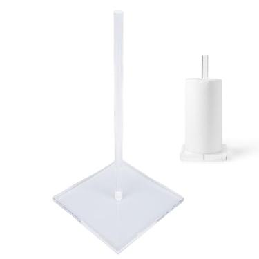 Imagem de Sanpyl Suporte de Toalha de Papel Acrílico Transparente, Dispensador de Toalha de Papel Em Rolo para Tecido Rasgo, para Cozinha e Banheiro