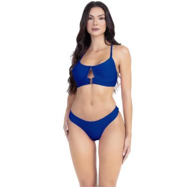 Imagem de Biquini Feminino 3D Com Aro Detalhe em U Amarração Cruzada - HYPE MODA