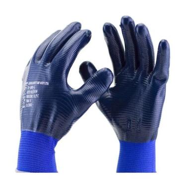 Imagem de Luva Nitrílica Super Safety SS1002L Azul CA 32033, 8/M