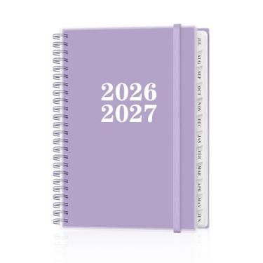 Imagem de Agenda 2026-2027 - Agenda de ano acadêmico de julho de 2026 a junho de 2027, agendas semanais e mensais encadernadas em espiral com abas de 12 meses, bolso interno, 16 cm x 21,6 cm, roxo