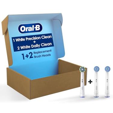 Imagem de Oral-B Cabeças de escova de dentes elétrica, limpeza de precisão, branco, 1 unidade + 1 branco de limpeza diária