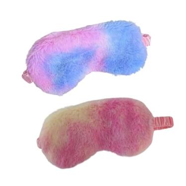 Imagem de Máscara de dormir de pelúcia, pacote com 2, capa macia para olhos peludos, bloqueio de luz para viagem, soneca, dormir, homens e mulheres