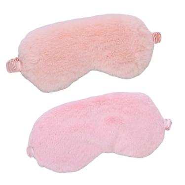 Imagem de Máscara de dormir de pelúcia, pacote com 2, capa macia para olhos peludos, bloqueio de luz para viagem, soneca, dormir, homens e mulheres