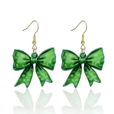 Imagem de Brincos de Dia de São Patrício para mulheres, trevo trevo, acessórios para o dia de São Patrício, camisa, brinco irlandês da sorte, joias, presentes de fantasia para ela, Middle, Acrílico, Sem pedra