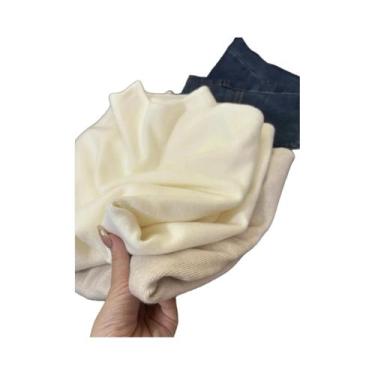 Imagem de Suéter Feminino Vintage De Tricô Gola Alta Manga Longa Casual Outono I