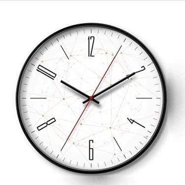 Imagem de U5GAAALPPQ9 Relógio moderno de quartzo, tabelas de parede, quarto, mudo, personalidade, relógio de parede grande