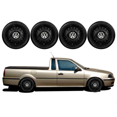 Imagem de Jogo Calota Centro Roda Saveiro Amarok Aro 14 15 4 Furos Pto