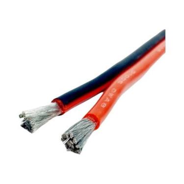Imagem de Cabo Duplo De Silicone Preto E Vermelho 2 Pinos, Fio Elétrico De Cobre
