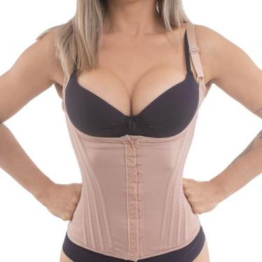 Imagem de Cinta modeladora corselet com 16 barbatanas Princesa Catarina, G, Choc