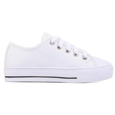 Imagem de Tênis Infantil Feminino All New Star Conection Casual Leve, 32, Branco