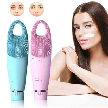 Imagem de Escova Limpeza Facial Massageador Anti-acne Esfoliante Beleza 2 em 1 (azul)