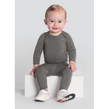 Imagem de Body bebê unissex térmica leve Brandili Baby-CINZA, M, Cinza