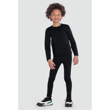 Imagem de Calça legging infantil unissex térmica pesada Brandil-Preto - Brandili