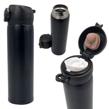 Imagem de Garrafa de Água Térmica Preta 500ml Tampa e Trava Segurança - Home & M