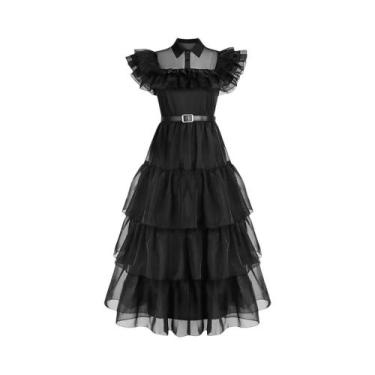 Imagem de Vestido Gótico Preto Sem Mangas Para Crianças, Fantasia Cosplay Da Wed