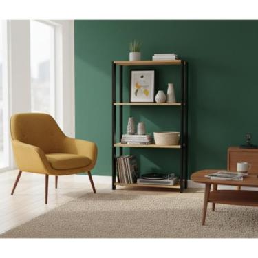 Imagem de Estante Para Livros Armário Multiuso 5 Prateleiras Organizador Cozinha