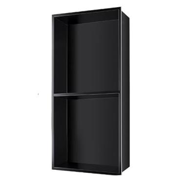 Imagem de Prateleira de nicho de parede para banheiro/cozinha - armazenamento de chuveiro de aço inoxidável preto à prova de ferrugem, design à prova d'água, sem necessidade de azulejo, perfeito para