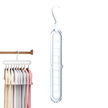 Imagem de Cabides organizadores de armário | Suporte com 9 furos para cachecóis | Rotação de 360° para roupas, organizador suspenso para calças, cachecóis, casacos, roupas, lavanderia, guarda-roupa, dormitório
