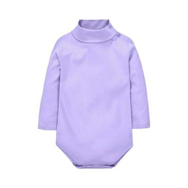 Imagem de Macacão De Algodão De Manga Longa Para Bebês Meninas, Cor Sólida, Conf