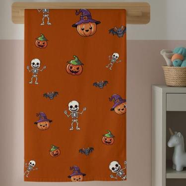 Imagem de Toalha Infantil Banho Algodão Estampa Halloween Terror Dia Das Bruxas 