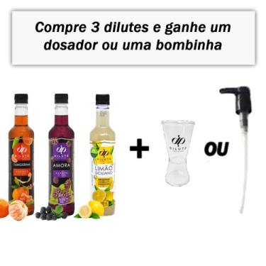 Imagem de Kit Xarope Dilute Tangerina+Amora+Limão Zero Açucar+ Brinde - Dilute P