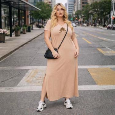 Imagem de Vestido Feminino Longo Plus Size Estilo Casul Urbano Moda Verão - Dona
