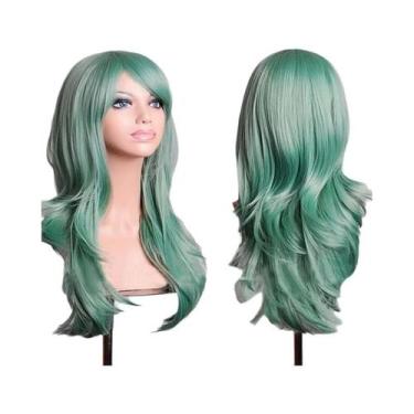 Imagem de Peruca Sintética Ondulada Rosa Roxa De 70 Cm De Comprimento Para Mulhe