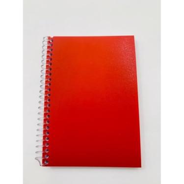 Imagem de Caderno A6 sem pauta 15x10,5 cm capa dura, caderneta compacta para anotações, bloco portátil alternativa ao caderno A5 e cadernos para uso diário e organização (A6 Vermelho)