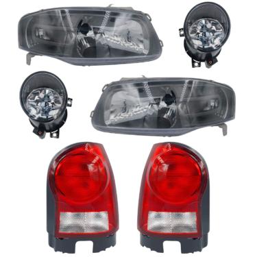 Imagem de Kit Farol Gol G4 2006 Á 2013 Mascara Cinza+Lanterna Rubi+milha