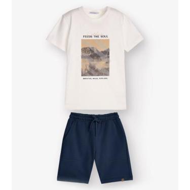 Imagem de Conjunto Camiseta com Bermuda Menino Trick Nick Bege, 4, Bege