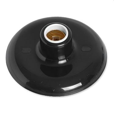 Imagem de Luminária Plafon Preto Pvc 100w E27 Bocal Porcelana Ilumi