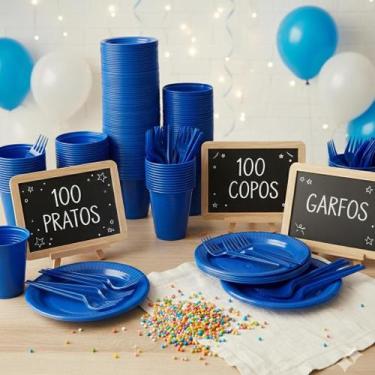 Imagem de Kit Descartáveis Festa decoração 150pçs Aniversário Eventos - Rivfesta
