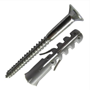 Imagem de Bucha 8mm Nylon com Parafuso Para Madeira Cabeça Chata 5,5x50 Cartela 05 Peças Pmb409 Foxmix Pa