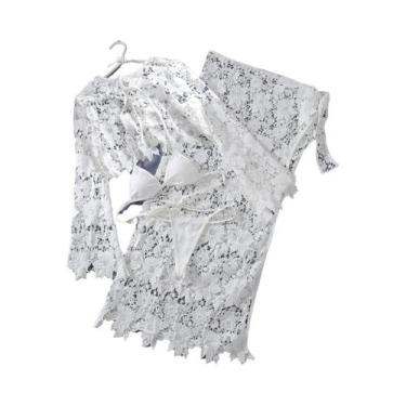 Imagem de Conjunto De Quatro Peças Estilo Férias Com Renda Sexy Para Mulheres, S