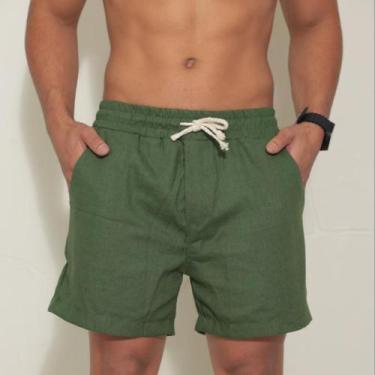 Imagem de Short linho mauricinho curto casual sarja Conexão, Vermelho, G