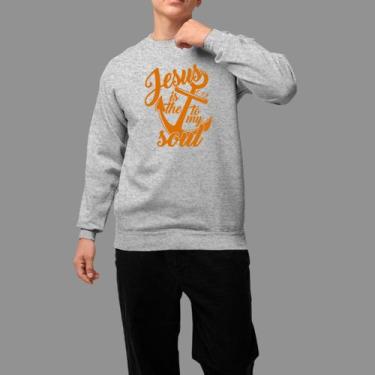 Imagem de Moletom Gola Careca Basico Masculino Casual Estiloso Inverno Blusa De 