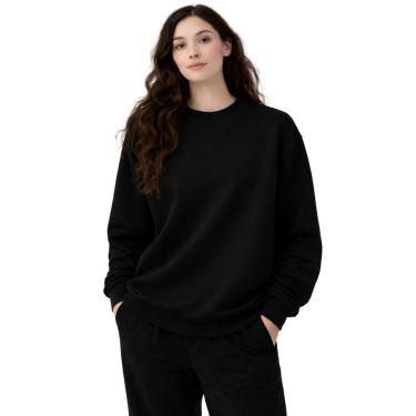 Imagem de Blusa de Frio Moletom Sem Capuz Confortavel Macio Liso-Feminino