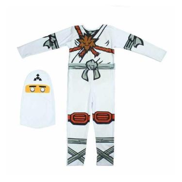 Imagem de Fantasia Ninjago Infantil Branco Longa com Gorro - Fantasias Carol EF,